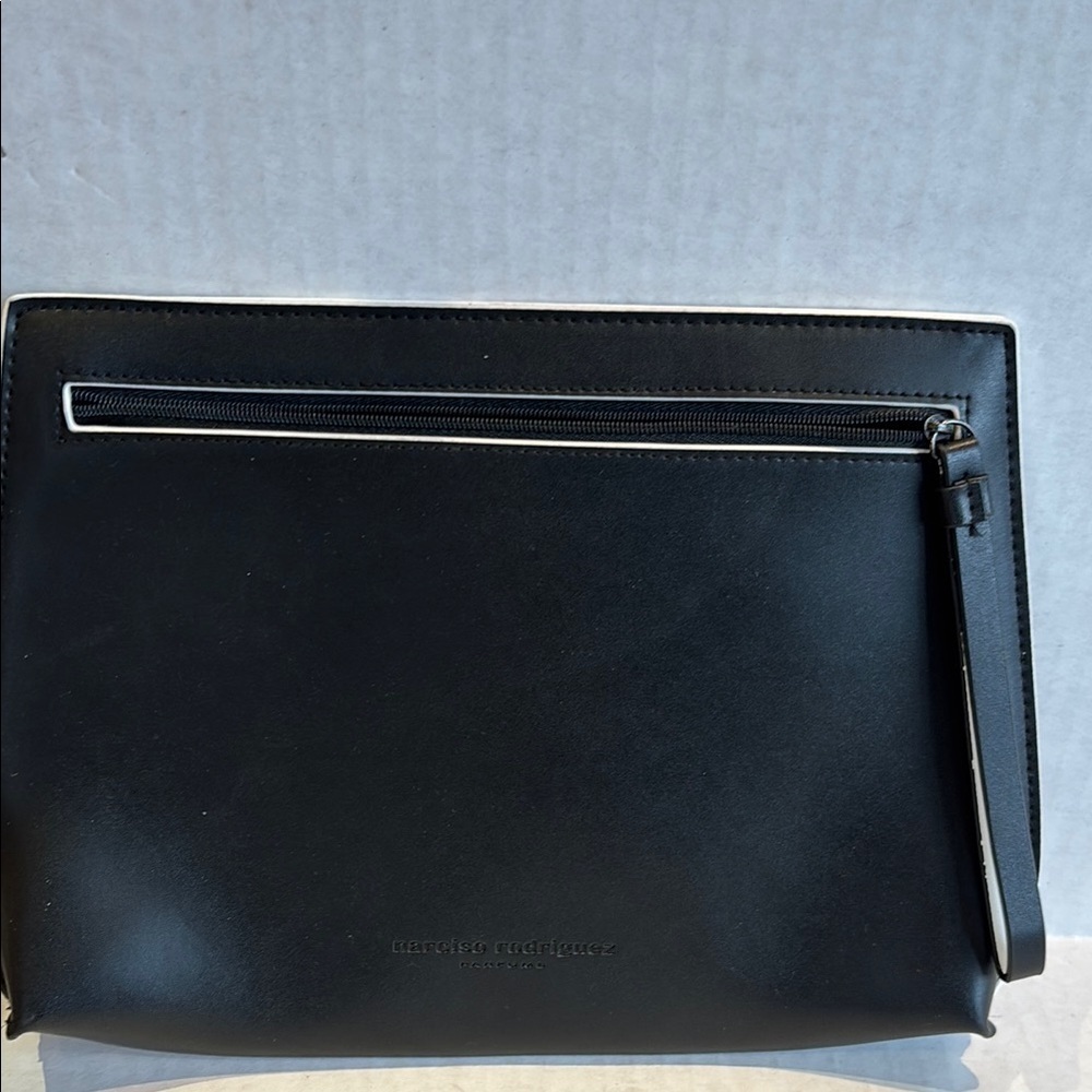 Narciso Rodriguez Black Cosmetic Bag Sleek Minimalist Design NWOT